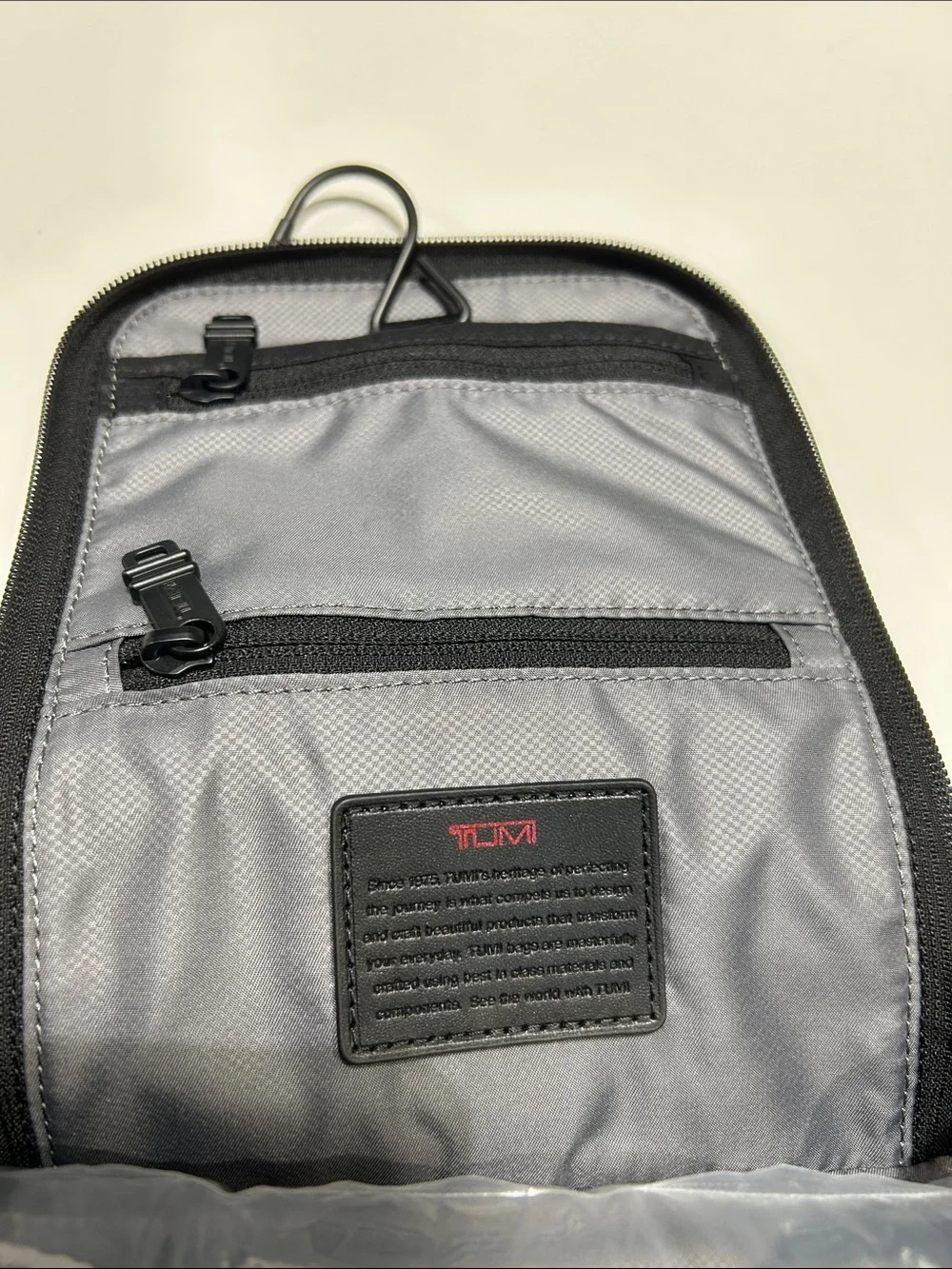 Tumi Brown Men's hanging Toiletry Bag with Black Trim